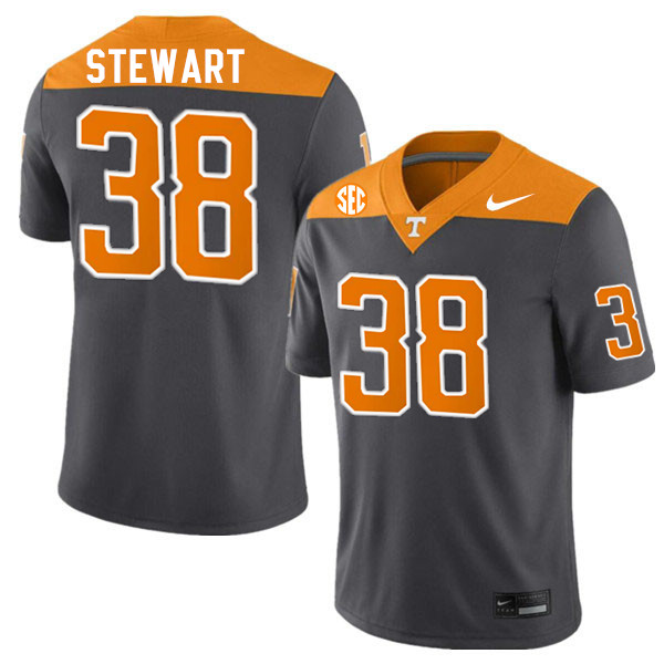 Men #38 Andre Stewart Tennessee Volunteers College Football Jerseys Stitched-Anthracite